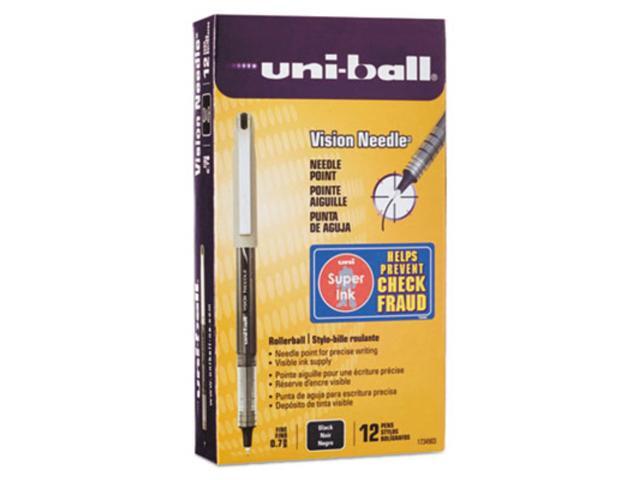 uni-ball VISION Needle Stick Roller Ball Pen,PEN,UB VISN NEEDLE,7MM,BK
