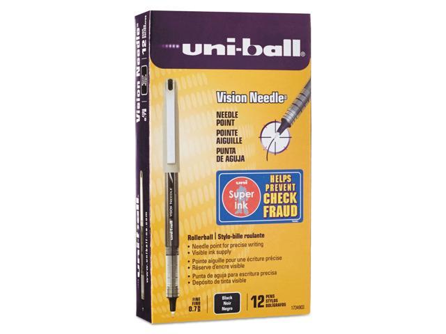 uni-ball VISION Needle Stick Roller Ball Pen,PEN,UB VISN NEEDLE,7MM,BK