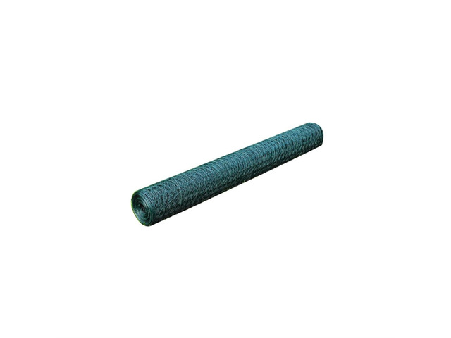vidaXL Mesh Fence Galvanised Steel Hexagon 3.28'x82' Dark Green