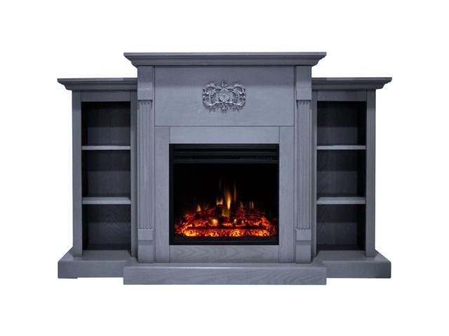 Photos - Electric Fireplace Cambridge Sanoma  Heater with 72-In. Blue Mantel, Booksh