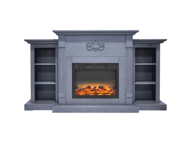 Photos - Electric Fireplace Cambridge Sanoma 72 In.  in Slate Blue with Built-in Boo