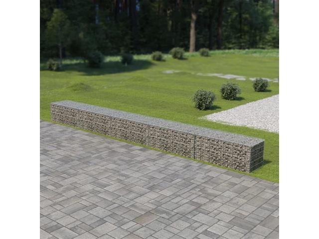 vidaXL Gabion Wall with Covers Galvanized Steel 236'x19.7'x19.7'