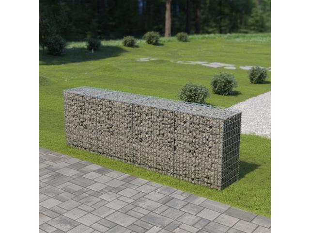 vidaXL Gabion Wall with Covers Galvanized Steel 118'x19.7'x39.4'