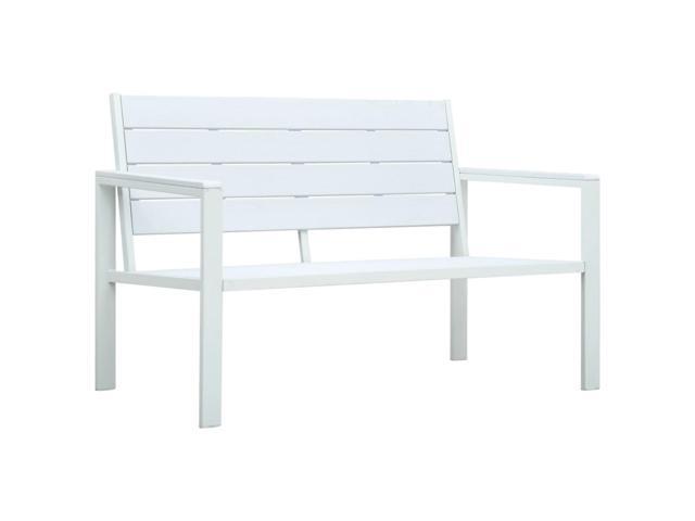 Photos - Display Cabinet / Bookcase VidaXL Garden Bench 47.2' HDPE White Wood Look 47870 
