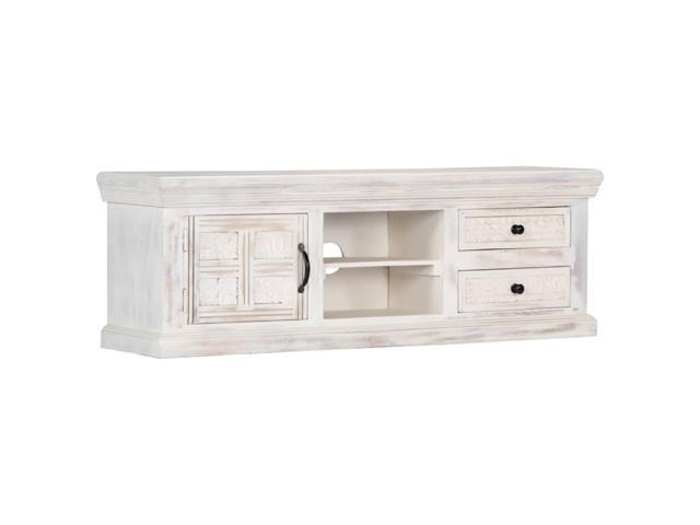 Photos - Display Cabinet / Bookcase VidaXL TV Cabinet White 47.2'x11.8'x15.7' Solid Mango Wood 249869 