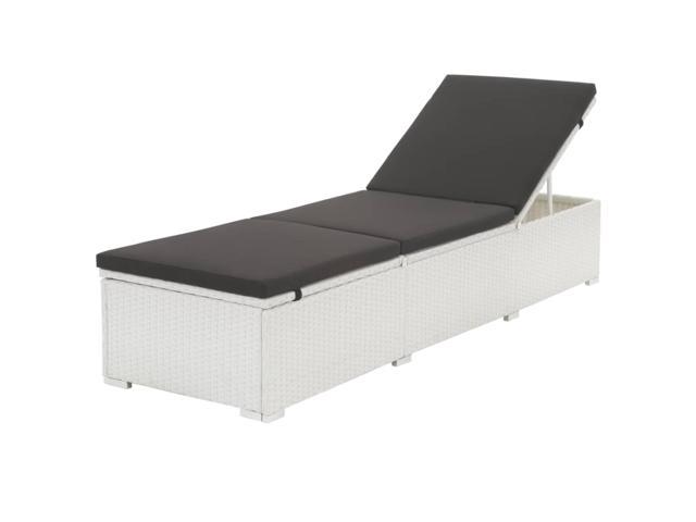 Photos - Display Cabinet / Bookcase VidaXL Sun Lounger with Cushion Poly Rattan White 43951 