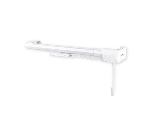 White Heavy Duty Traverse Rod - One Way Cord Right 84-156'