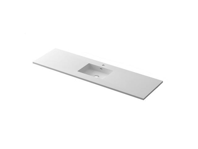Photos - Kitchen Sink VIVA Stone 72' Single Sink Matte White - Solid Surface Countertop 313SQ1HS