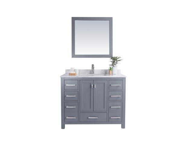 Photos - Kitchen Sink Wilson 42 - Grey Cabinet + White Carrara Marble Countertop 313ANG-42G-WC