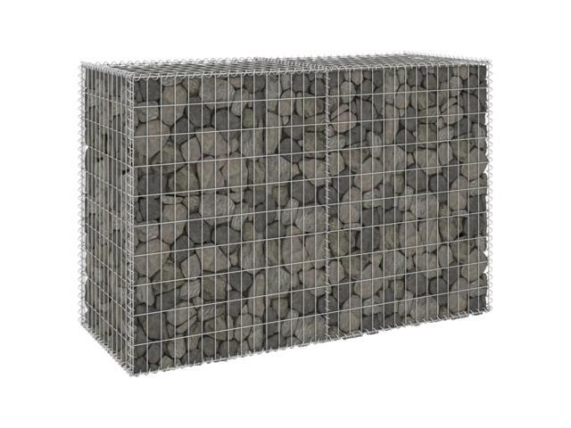 vidaXL Gabion Wall with Covers Galvanized Steel 59.1' Gabion Basket Cage Fence