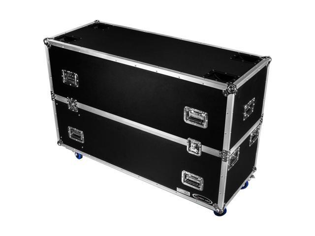 UNIVERSAL DUAL 50-58' FLAT SCREEN MONITOR CASE WITH WHEELS
