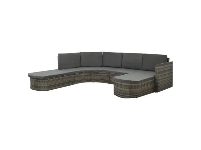 Photos - Display Cabinet / Bookcase VidaXL 4 Piece Garden Lounge Set with Cushions Poly Rattan Gray 312176 