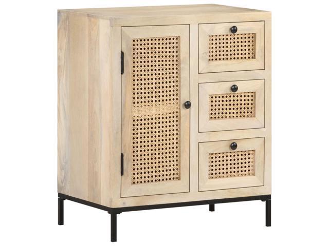 Photos - Display Cabinet / Bookcase VidaXL Sideboard 23.6'x13.8'x27.6' Solid Mango Wood and Natural Cane 32350 