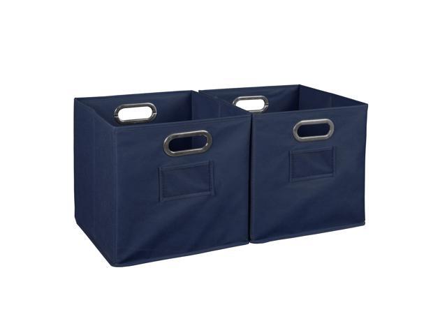 Niche Cubo Set of 2 Foldable Fabric Storage Bins- Blue