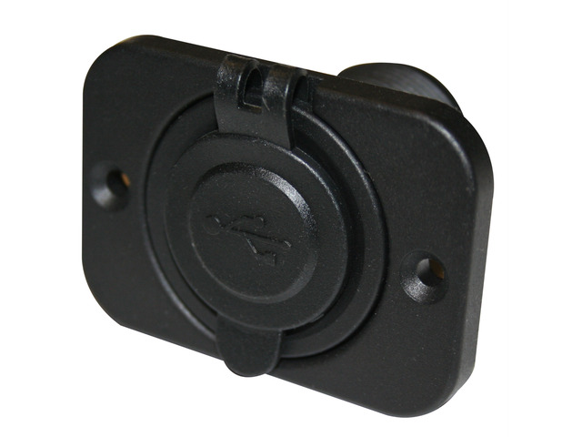 USB Power Socket Dual 5V 1A and 2.1A W/Cover and 3 Mounting Brackets Bulldog Winch