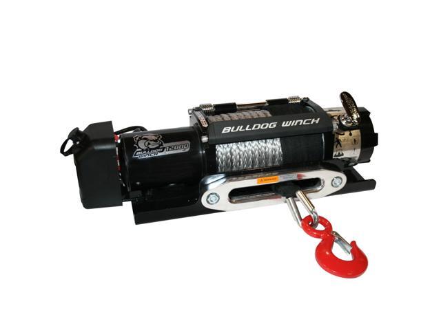 12,000 LB Trailer Winch 100 Ft Synthetic Rope Hawse Roller Fairlead Bulldog Winch
