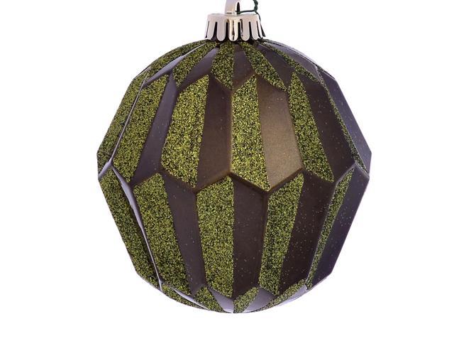 Photos - Other Jewellery Vickerman 5' Olive Glitter Faceted Ball Orn 3/Bg MC190814D 