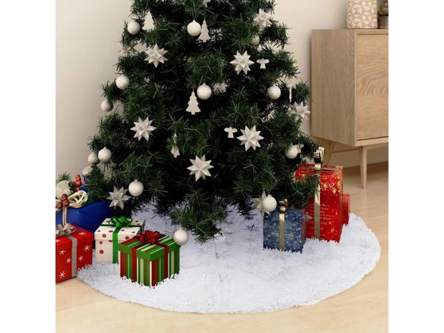 Photos - Other Jewellery VidaXL Christmas Tree Skirt Artificial Xmas Tree Mat Luxury White Faux Fur 