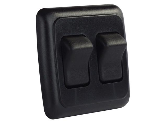 JR Products 12235 On/Off Switch with Bezel - Double Switch, Black