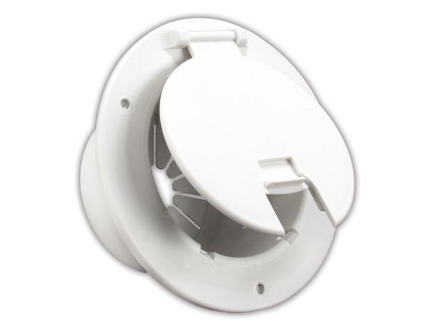 JR Products 541-2-A Deluxe Round Electric Cable Hatch - Polar White