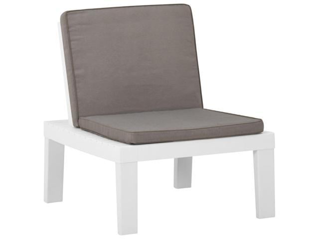 Photos - Chair VidaXL Garden Lounge  with Cushion Plastic White 315846 