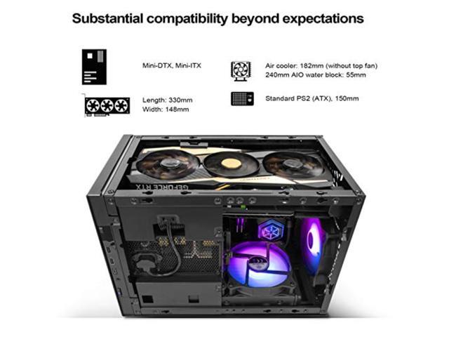 Silverstone SUGO 15 mini-ITX, Aluminum, supports 3 slot full length GPU / ATX PSU / 240mm AIO, USB Type-C x 1, SST-SG15S - Silver