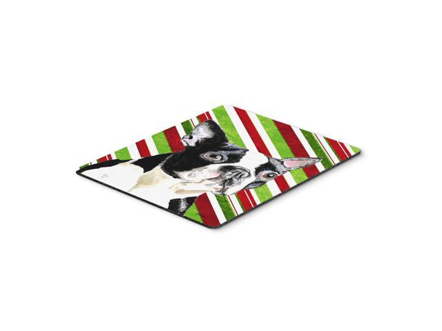 Caroline's Treasures Mouse/Hot Pad/Trivet, Boston Terrier Candy Cane Holiday Christmas (SC9320MP)