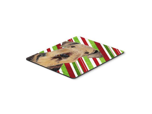 Caroline's Treasures Mouse/Hot Pad/Trivet, Airedale Candy Cane Holiday Christmas (SC9333MP)