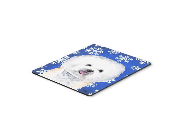 Caroline's Treasures Mouse/Hot Pad/Trivet, Bichon Frise Winter Snowflakes Holiday (SC9362MP)