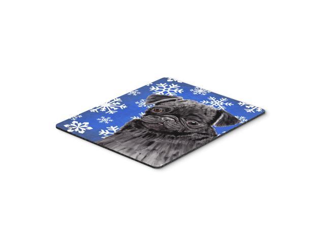 Caroline's Treasures Mouse/Hot Pad/Trivet, Pug Winter Snowflakes Holiday (SC9366MP)