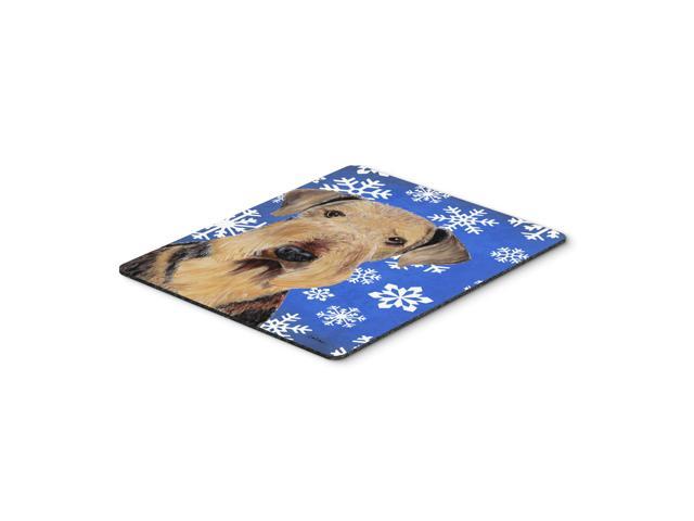 Caroline's Treasures Mouse/Hot Pad/Trivet, Airedale Winter Snowflakes Holiday (SC9373MP)