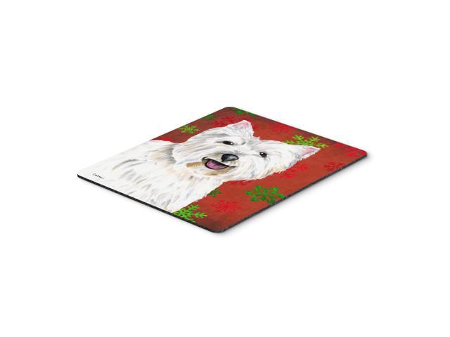 Caroline's Treasures Mouse/Hot Pad/Trivet, Westie Red & Green Snowflakes Holiday Christmas (SC9410MP)