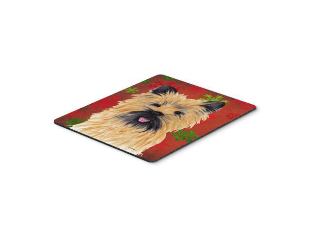 Caroline's Treasures Mouse/Hot Pad/Trivet, Cairn Terrier Red & Green Snowflakes Christmas (SC9415MP)