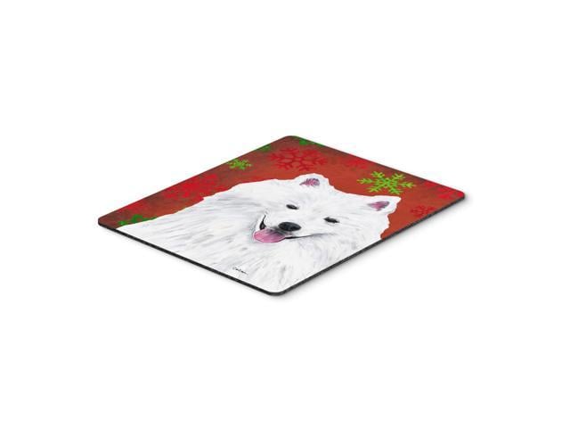 Caroline's Treasures Mouse/Hot Pad/Trivet, American Eskimo Red & Green Snowflakes Christmas (SC9419MP)