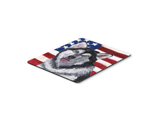Caroline's Treasures Alaskan Malamute USA Patriotic American Flag Mouse Pad/Hot Pad/Trivet (SC9497MP)