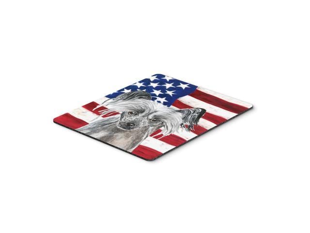 Caroline's Treasures Chinese Crested USA American Flag Mouse Pad/Hot Pad/Trivet (SC9522MP)