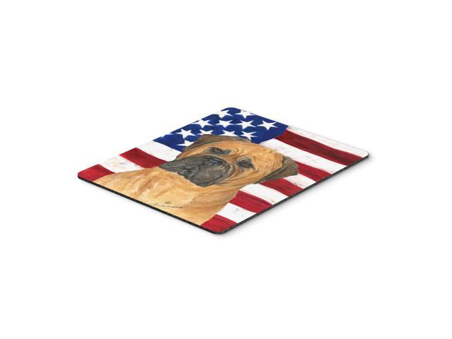 Caroline's Treasures Mouse/Hot Pad/Trivet USA American Flag with Bullmastiff (SS4001MP)