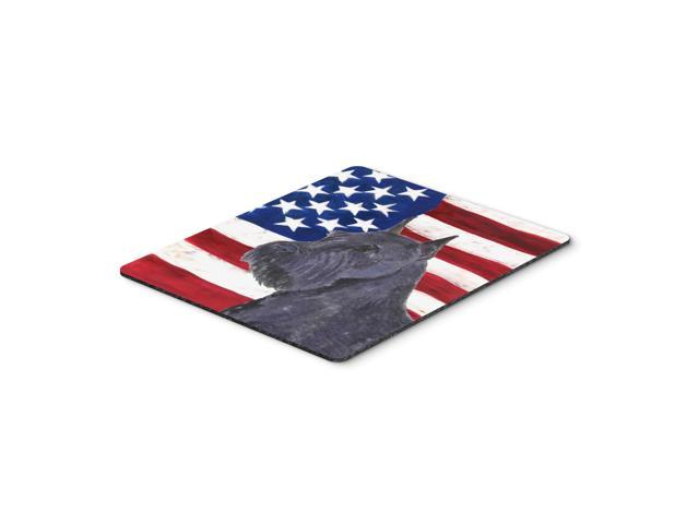 Caroline's Treasures Mouse/Hot Pad/Trivet USA American Flag with Schnauzer (SS4007MP)