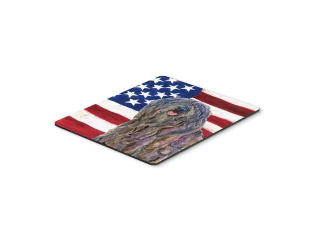 Caroline's Treasures Mouse/Hot Pad/Trivet USA American Flag with Bergamasco Sheepdog (SS4008MP)