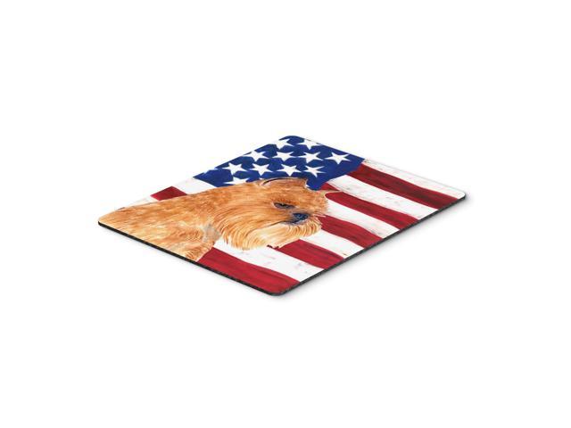 Caroline's Treasures Mouse/Hot Pad/Trivet USA American Flag with Brussels Griffon (SS4020MP)