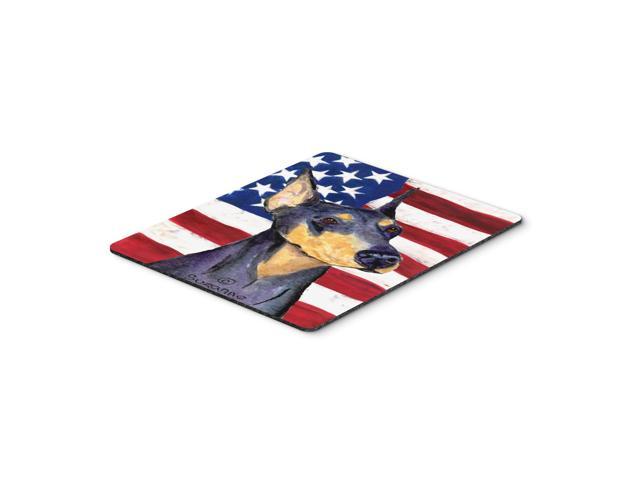 Caroline's Treasures Mouse/Hot Pad/Trivet USA American Flag with Doberman (SS4022MP)