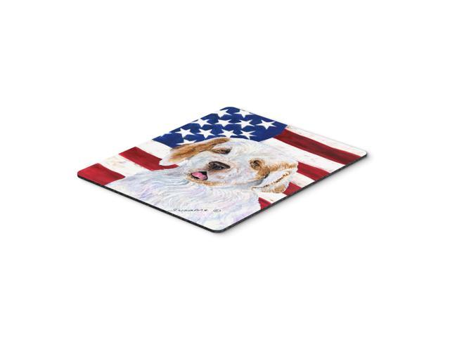 Caroline's Treasures Mouse/Hot Pad/Trivet USA American Flag with Clumber Spaniel (SS4027MP)