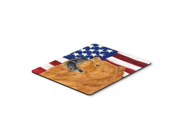 Caroline's Treasures Mouse/Hot Pad/Trivet USA American Flag with Chow Chow (SS4029MP)