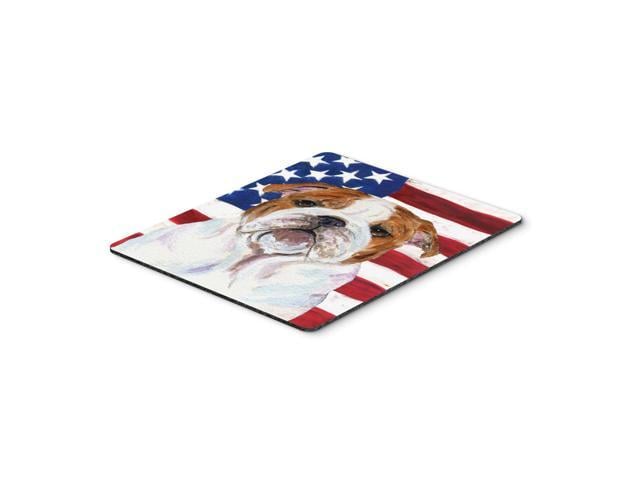 Caroline's Treasures Mouse/Hot Pad/Trivet USA American Flag with Bulldog English (SS4046MP)