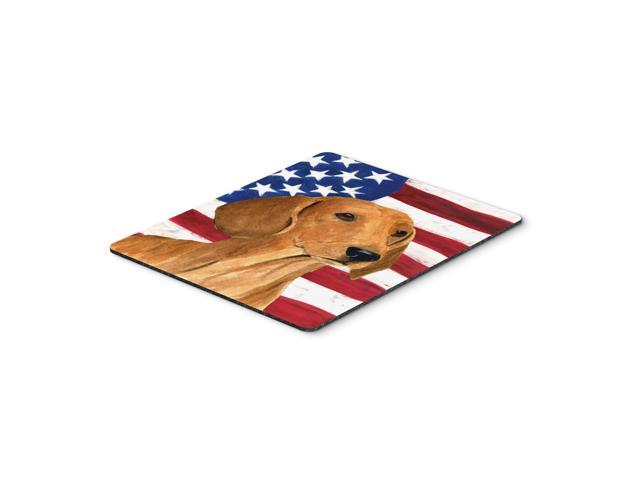 Caroline's Treasures Mouse/Hot Pad/Trivet USA American Flag with Dachshund (SS4049MP)