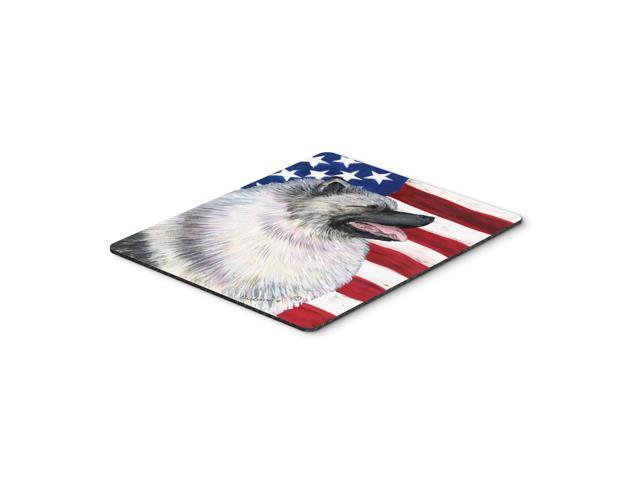 Caroline's Treasures Mouse/Hot Pad/Trivet USA American Flag with Keeshond (SS4051MP)