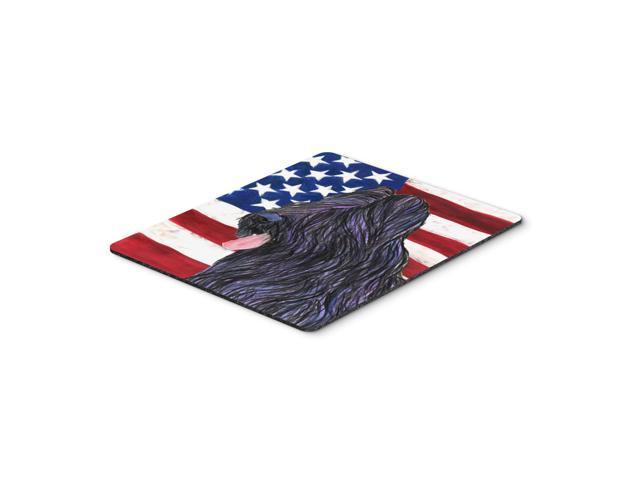 Caroline's Treasures Mouse/Hot Pad/Trivet USA American Flag with Briard (SS4052MP)