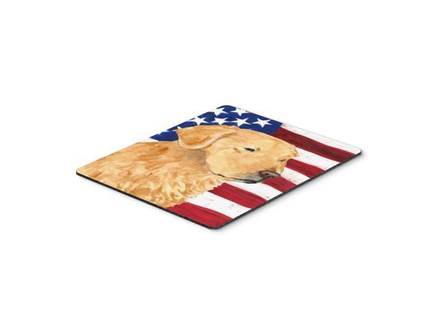 Caroline's Treasures Mouse/Hot Pad/Trivet USA American Flag with Golden Retriever (SS4055MP)
