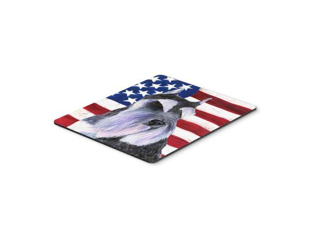 Caroline's Treasures Mouse/Hot Pad/Trivet USA American Flag with Schnauzer (SS4056MP)