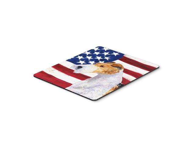 Caroline's Treasures Mouse/Hot Pad/Trivet USA American Flag with Fox Terrier (SS4057MP)